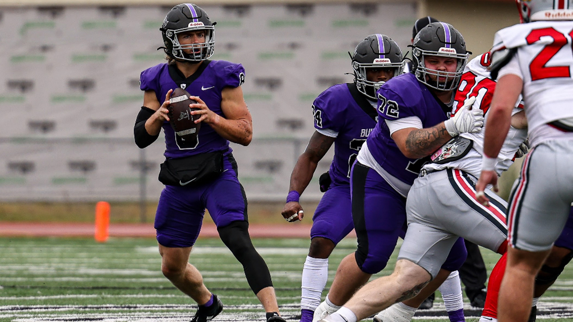 Jamie Odom accounted for six touchdowns in a 31-point win over Kansas Wesleyan. (Photo by James Dill)