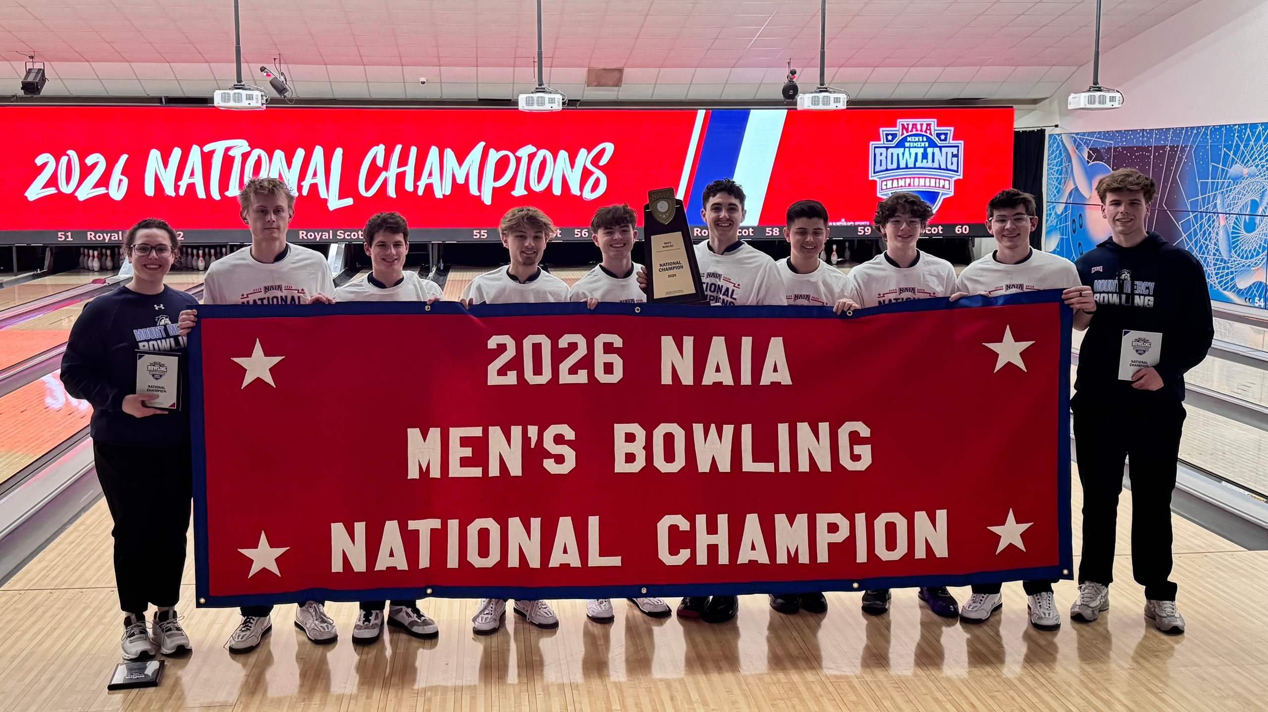 Mount Mercy (Iowa) claimed its first-ever Men's Bowling national championship over Marian (Ind.).