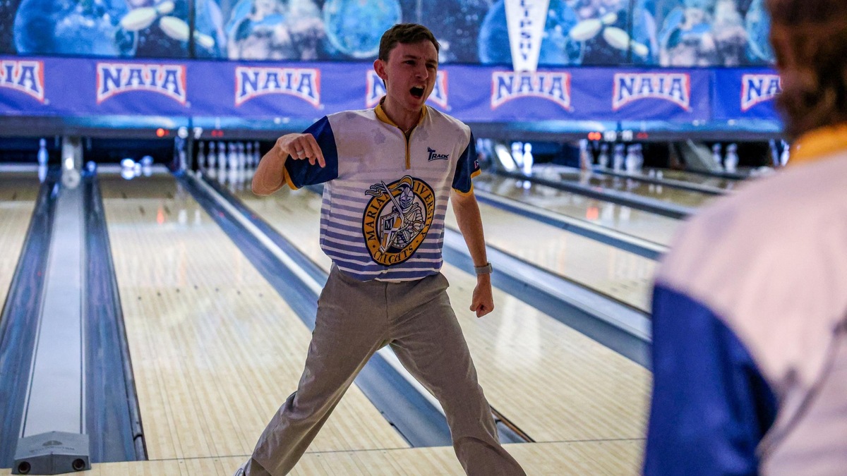 Marian (Ind.) is in the championship match Saturday at the 2025 NAIA Men's Bowling National Championship after wins over Indiana Tech, Concordia (Mich.), and SCAD Savannah (Ga.), on Friday. (Photo courtesy Lawrence Tech Athletics)