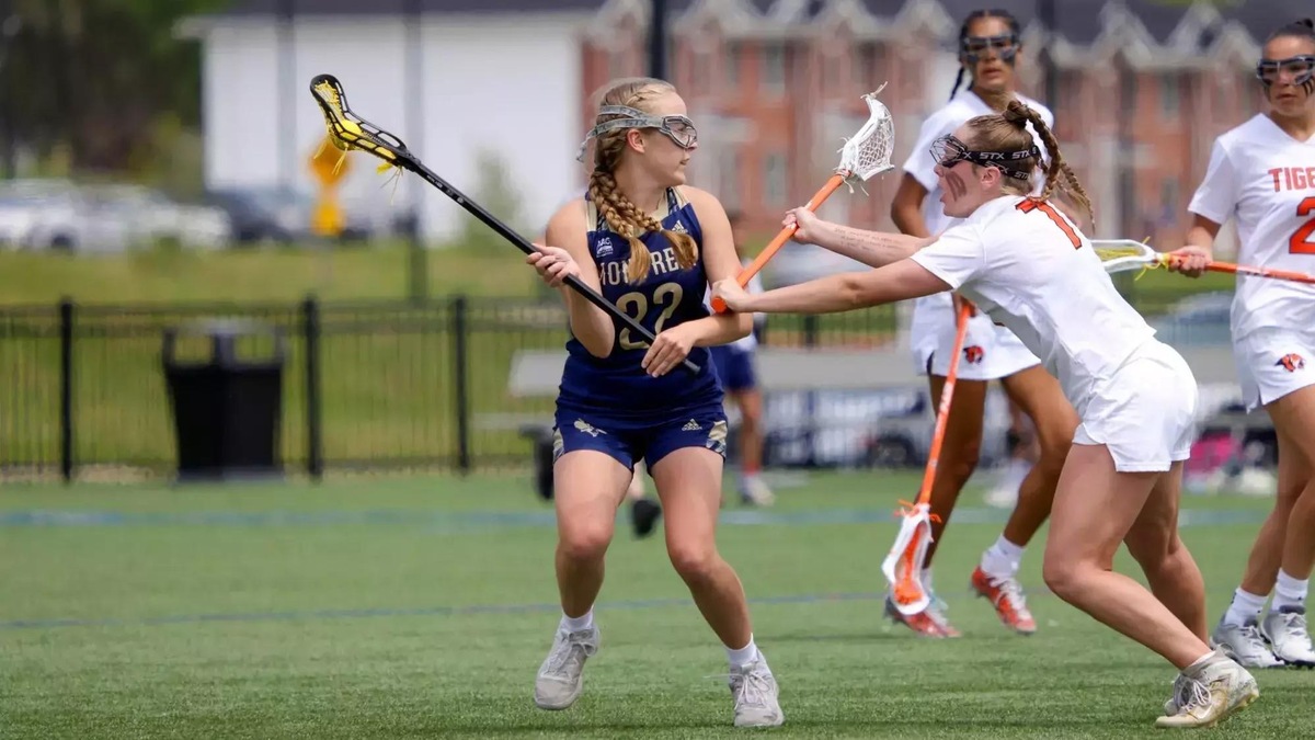 Grace Wiegand (#22) of Montreat (N.C.) Women's Lacrosse playing against Georgetown (Ky.)
